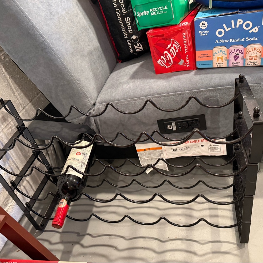 Black Metal Wine Rack